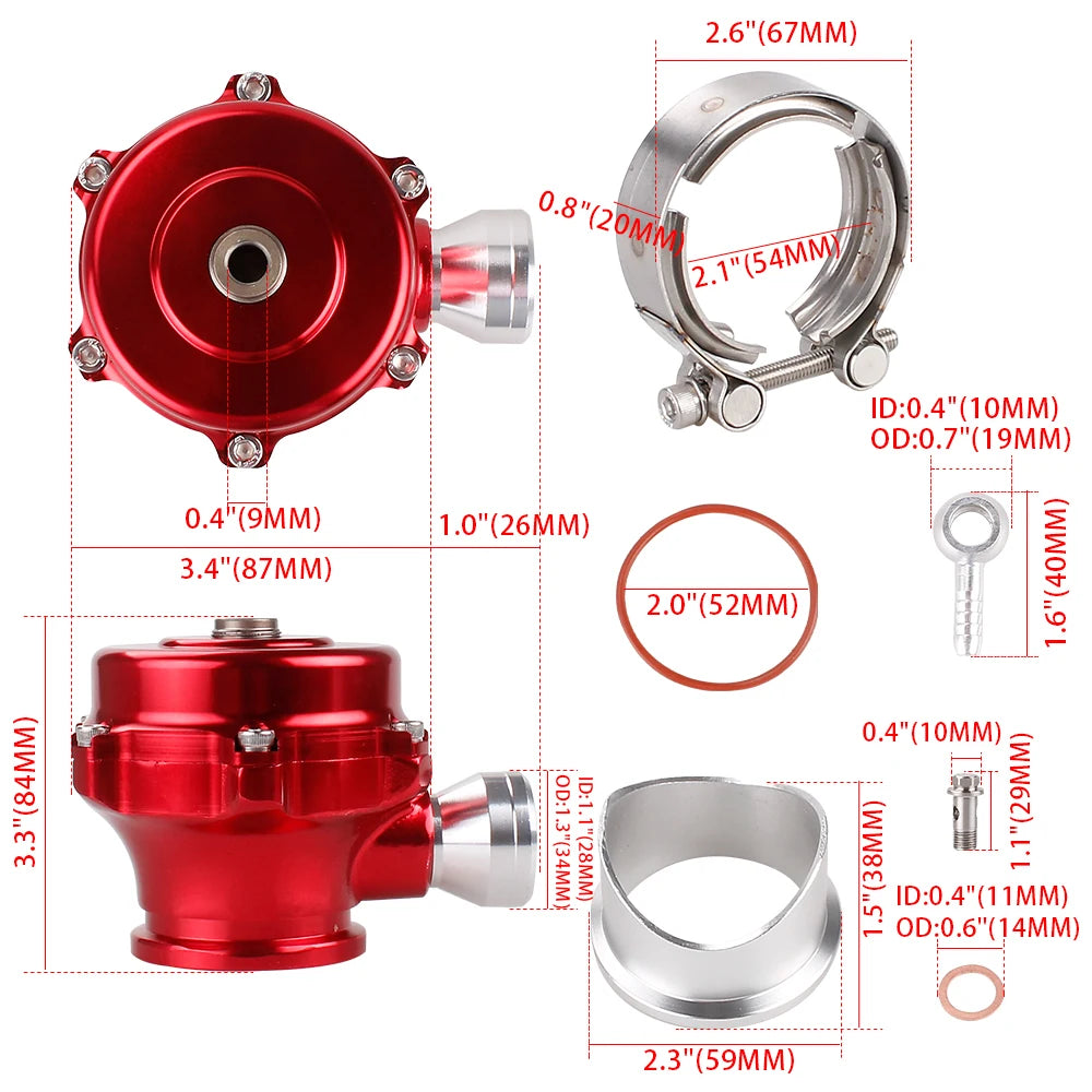 RASTP-High Quality 50mm BOV QR Typer V-band Blow Off Valve With Weld On Aluminum Flange RS-BOV088
