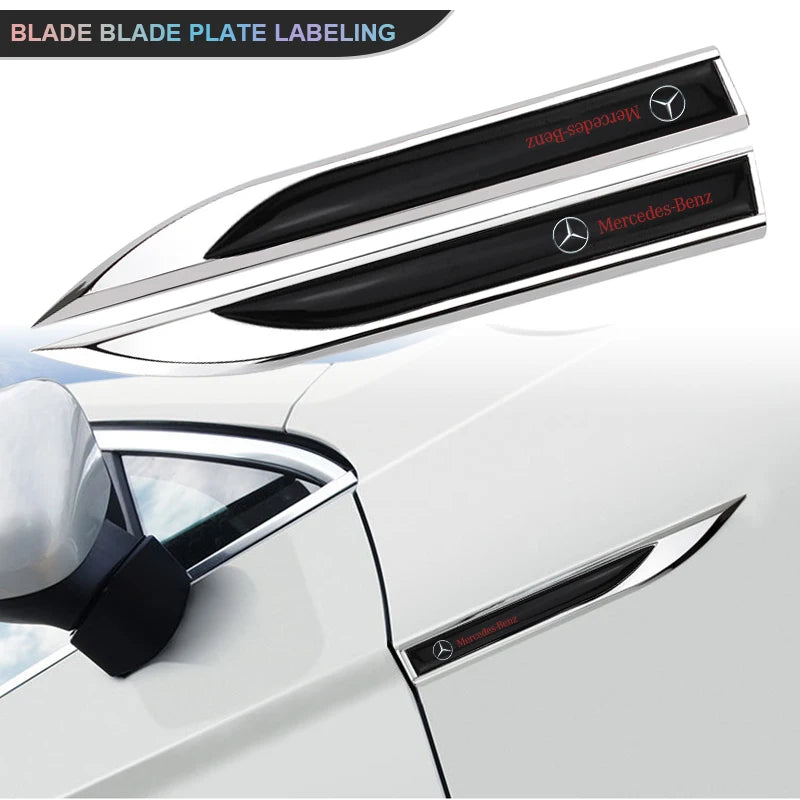 1 Pair Car Side Fender Knife Stickers Emblem Badge Decals Trim Styling for Mercedes Benz AMG W203 W206 W220 W205 W211 W212 W201