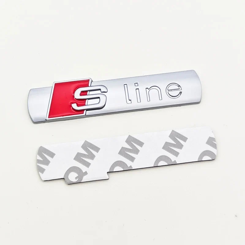 3D Metal Logo Sline Emblem Car Fender Side Sticker Front Grill Badge For Audi A3 A4 A5 A6 A7 S3 S4 S5 S6 TT S Line Accessories