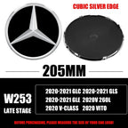 3D 185MM 205MM Front Grille Star Logo Emblem Badge Auto Accessories for Mercedes-Benz Amg C/B/E Class W205 W253 W213 GLC GLE