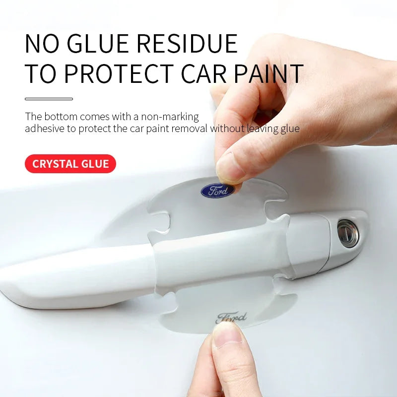 Car Styling Door Bowl Handle Protector Stickers Transparent Anti-scratch Film For Ford Fiesta Mondeo Focus Mk2 Mk3 Ranger Kuga