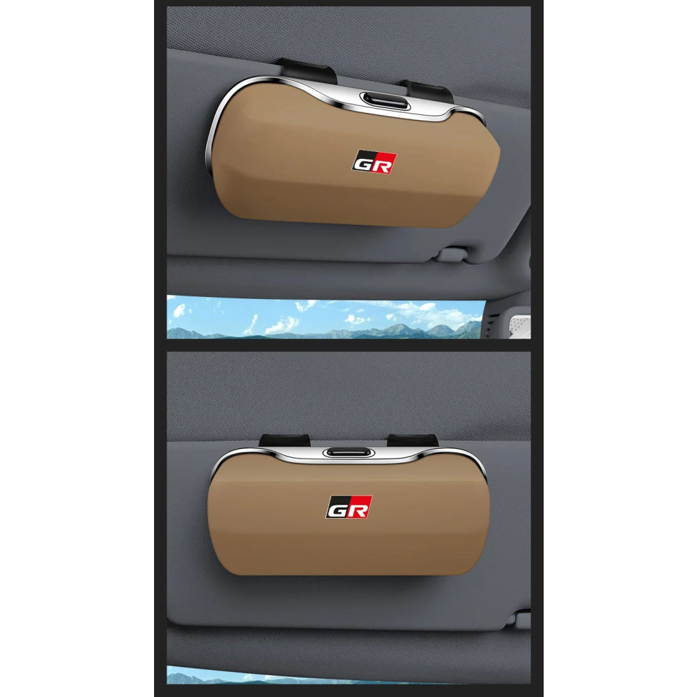 Car Eyewear Case Box Sunglasses Holder Sun Visor Storage Protective Frame Box Glasses Clip For Toyota GR Sport Rav4 Yaris Camry