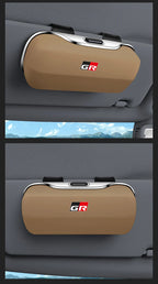 Car Eyewear Case Box Sunglasses Holder Sun Visor Storage Protective Frame Box Glasses Clip For Toyota GR Sport Rav4 Yaris Camry