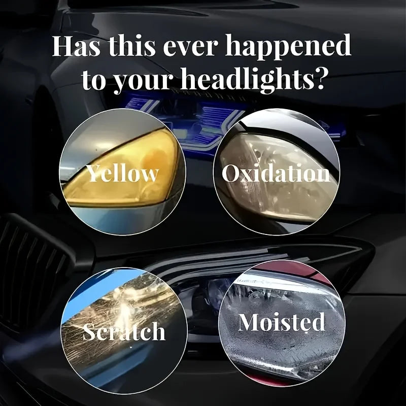 Professional Car Headlight Restorer - Removes Scratches and Blur, Restores Bulb Brightness, Expands Visibility, Suitable for Front and Rear Vehicle Lighting, Car Headlight Repair Fluid - Anti-Yellowing/Scratch/Fogging and Oxi