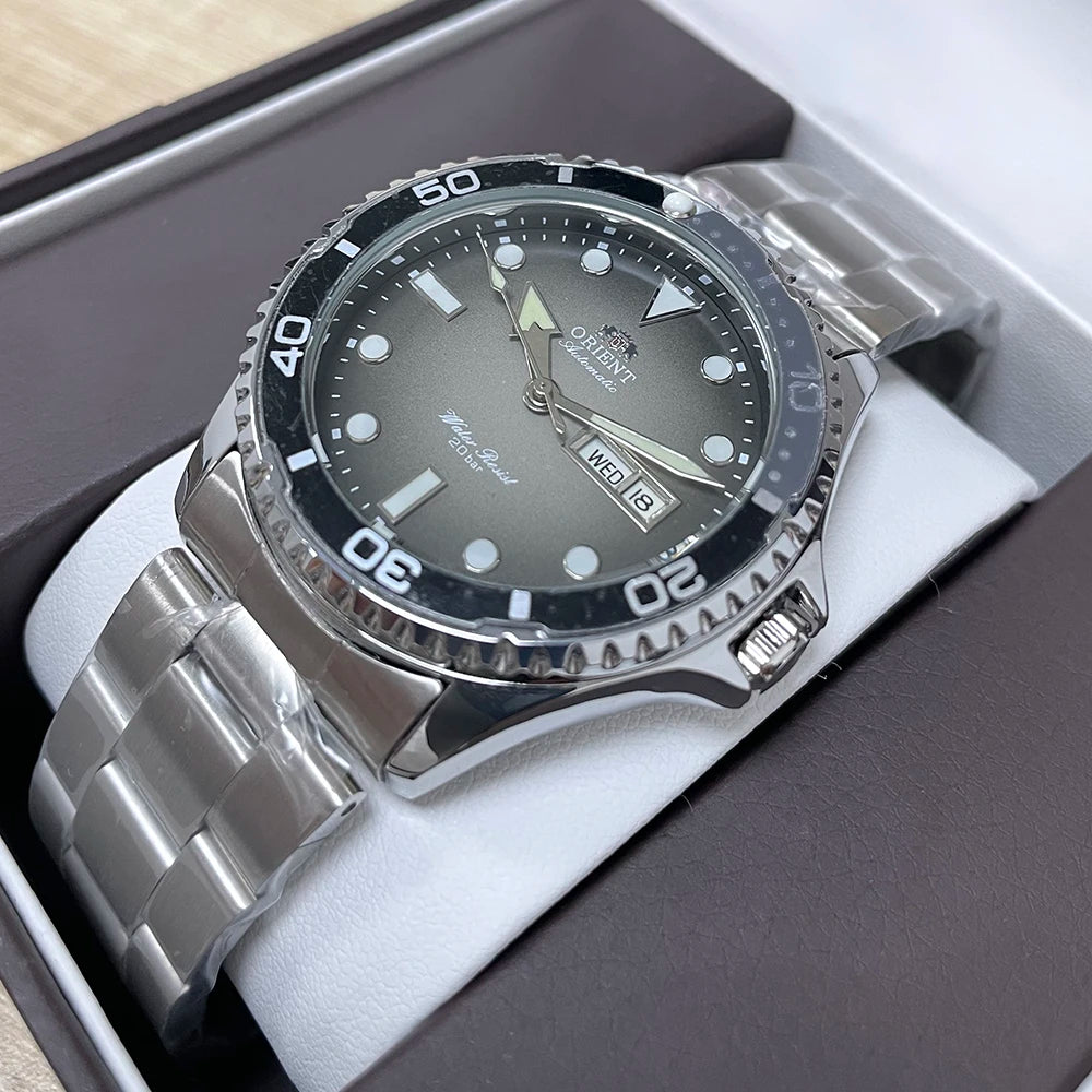 Orient Automatic Diver Watch Men 200M Waterproof Multi-Color Dial Stainless Steel Wristwatch