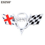 3D V8 Metal Zinc Alloy National Flag Badge Car Adhesive Emblem for Italy France Germany England America US Flag Body Fender