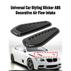 1Pair Universal Car Decorative Cell Air Flow Intake Hood Scoop Bonnet Glossy Black Vent Cover Stickers Decoration Styling