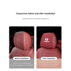 Leather Car Headrest Cover Front Rear Seat Pillow Protective Set For Nissan Sylphy N7 Teana Qashqai Note J10 J11 Navara Juke GTR