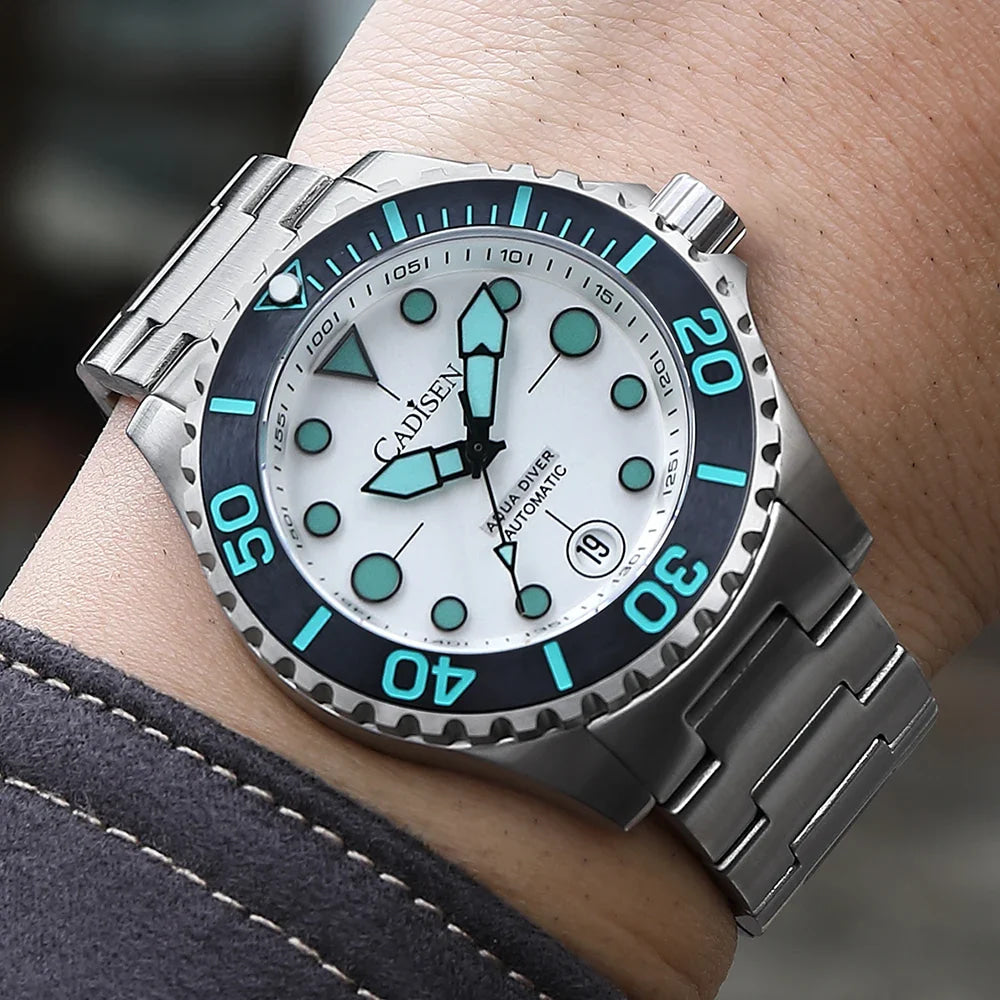 CADISEN AQUA DIVER New Brand Luxury Men Watches Automatic Watch Japan MIYOTA 8215 100M Waterproof Luminous Mechanical Wristwatch