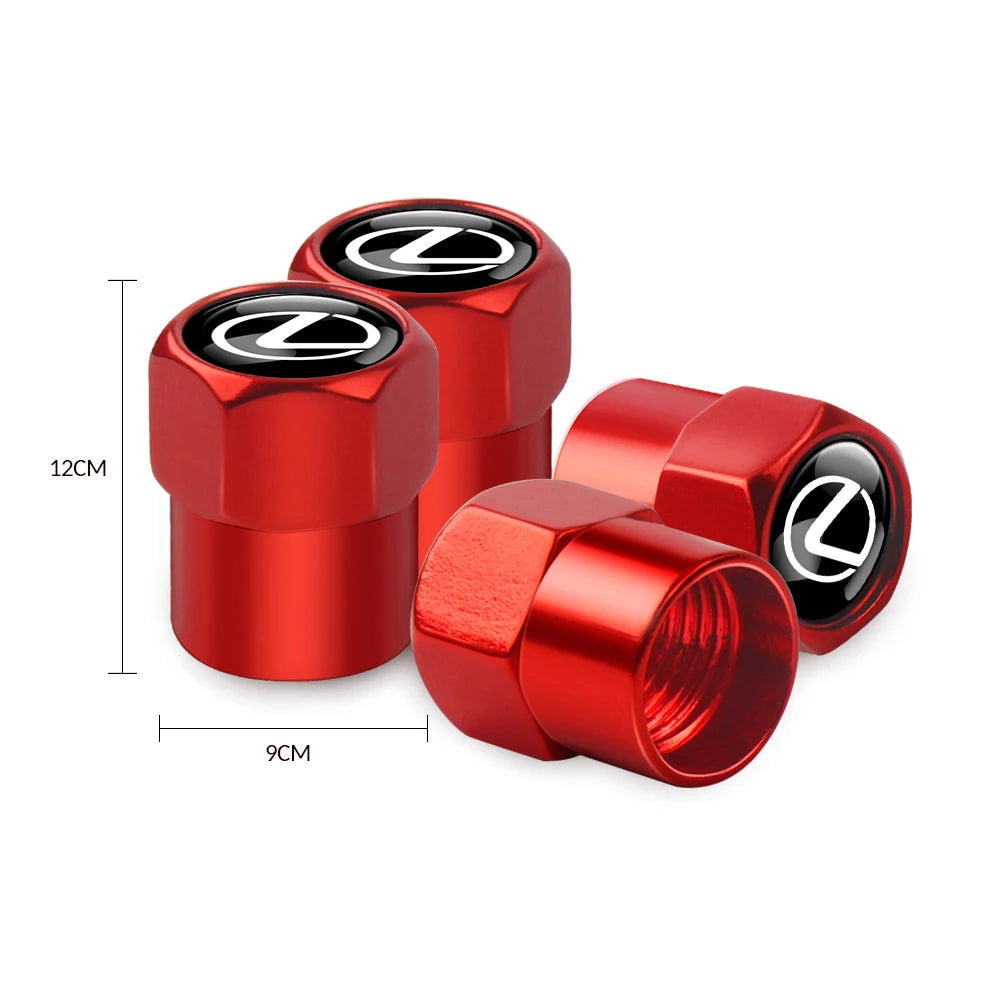 4Pcs Car Wheel Tire Air Valve Caps Stem Covers Exterior Accessories For Lexus LS LC IS350 ES300h ES300 IS250 IS220d NX350h RX LX