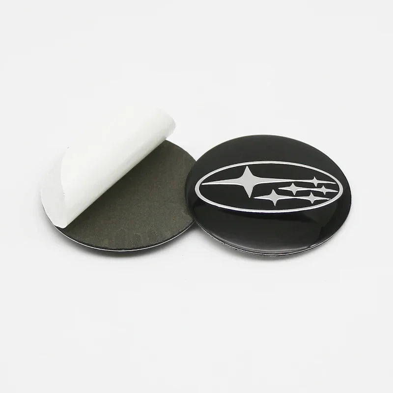 For Subaru STI Forester Impreza Legacy Outback XV BRZ WRX Tribeca ABS 4pcs Car Wheel Stickers 56mm Auto Center Hub Cap Decal