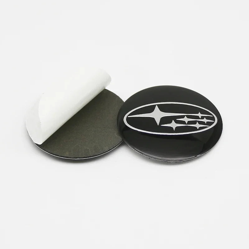 For Subaru STI Forester Impreza Legacy Outback XV BRZ WRX Tribeca ABS 4pcs Car Wheel Stickers 56mm Auto Center Hub Cap Decal