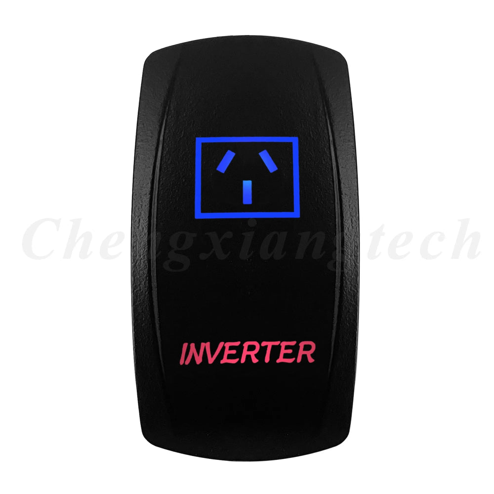Waterproof 5 Pins SPST On/Off Rocker Switch Blue & Red Led 20A/12V 10A/24V Toggle Switch GPS for Cars,Trucks, RVs, Boats