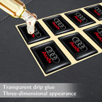 10pcs 3D Epoxy Drop Glue Car Emblem Stickers Badge Decal For Audi RS Sline A3 A4 B8 8P B9 B6 A5 B7 A1 Q3 Q7 Q8 Auto Accessories