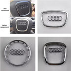 Automobile Steering Wheel Logo Bright Frame Strip Electroplated Car Logo Sticker For Audi A3 A4 B8 8P B9 8V A5 A6 C7 A7 Q3 Q5 Q7