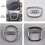 Automobile Steering Wheel Logo Bright Frame Strip Electroplated Car Logo Sticker For Audi A3 A4 B8 8P B9 8V A5 A6 C7 A7 Q3 Q5 Q7