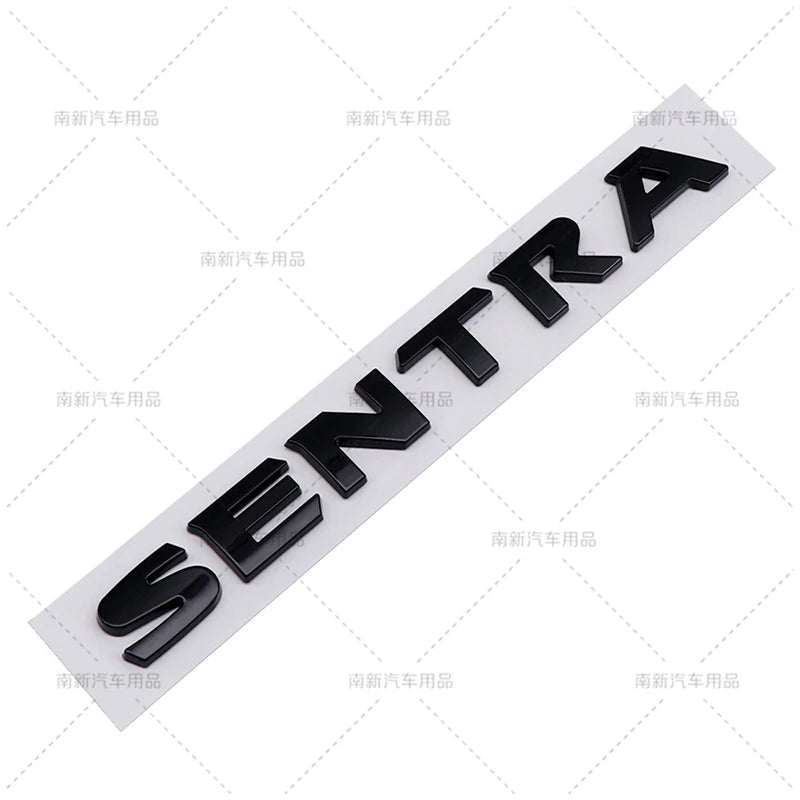ABS Silver Black SENTRA Logo 3D Car Emblem Tailgate Badge Side Door Decal Body Sticker Accessories