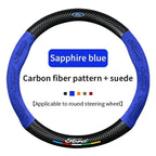 For Ford Mondeo Focus Raptor Puma Edge Explorer Ecosport Ranger F150 Kuga Car Suede Carbon fiber Anti-slip Steering Wheel Cover
