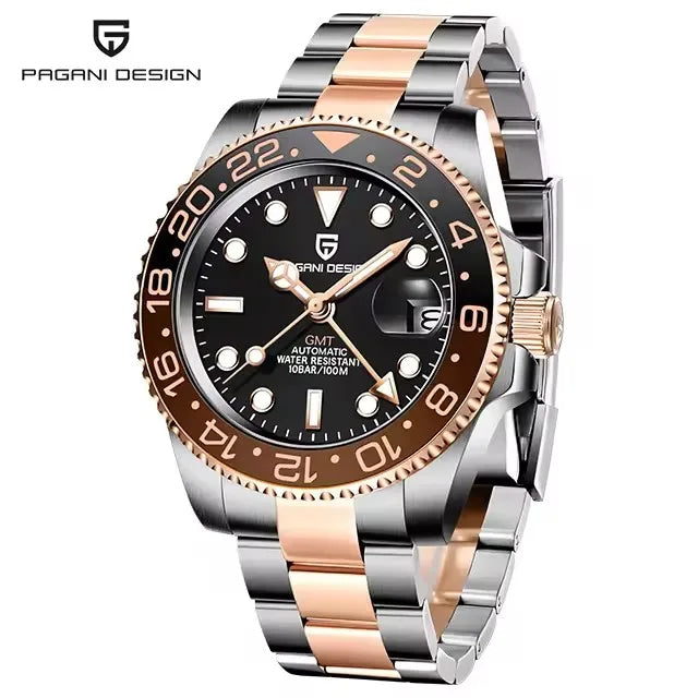 PAGANI DESIGN 2026 GMT Watches Men Luxury Sapphire Automatic Mechanical Watch 40MM Stainless Steel Waterproof Watches for men