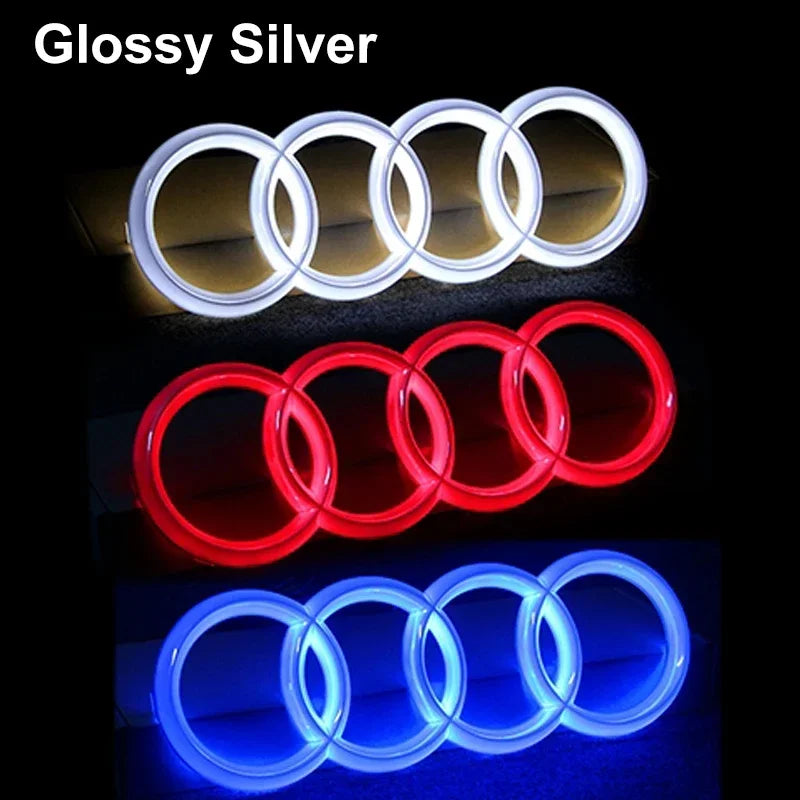 for Audi LED Logo Light Car Front Grille Badge Emblem Sticker A3 A4 A5 A6 Q5 RS5 A4L Q3 A8 Decals Auto Exterior Decoration
