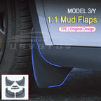Protect Paint Mud Flap for Tesla Model 3 Y Accessories 2025 2026 Mud Flaps Tire Splash Guard All Weather Car Mudflap Accessories