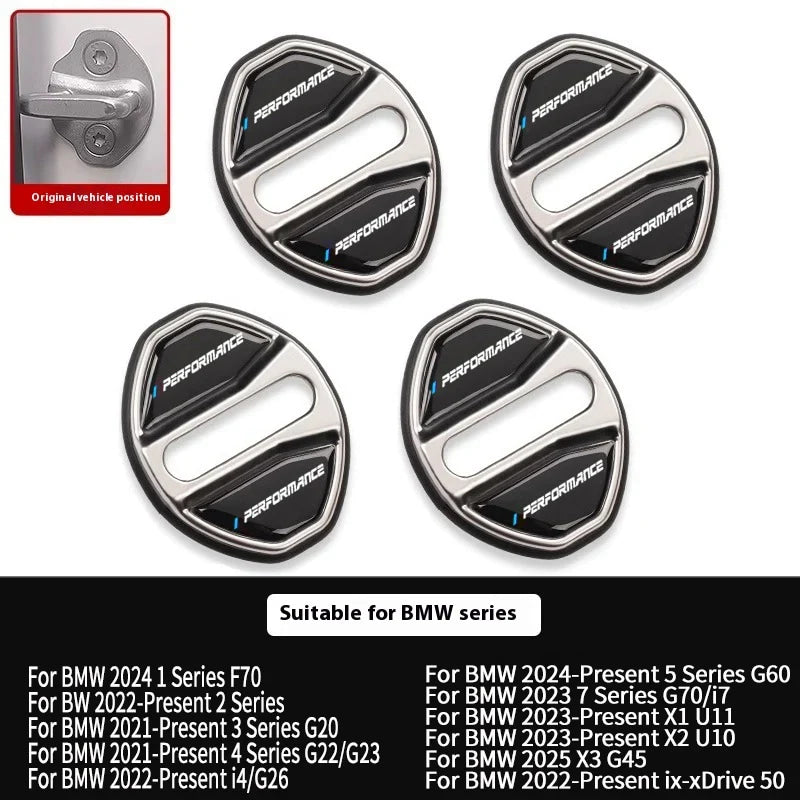 4pcs Car Door Lock Cover For BMW3 5Series X1X3X4X5 G01 G20 G32 F48 G45 G02 F15 G05 G07 G60 Anti Rust Protective Trim accessories