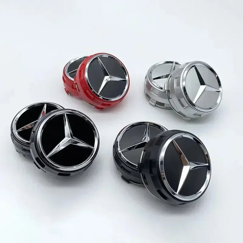 QQQ 4PCS KKK 75mm NEW Car Wheel Center Hub Caps Cover for Mercedes Benz B/C/E/S Class A Class C200L GLC GLK CLA W166 W163 W221