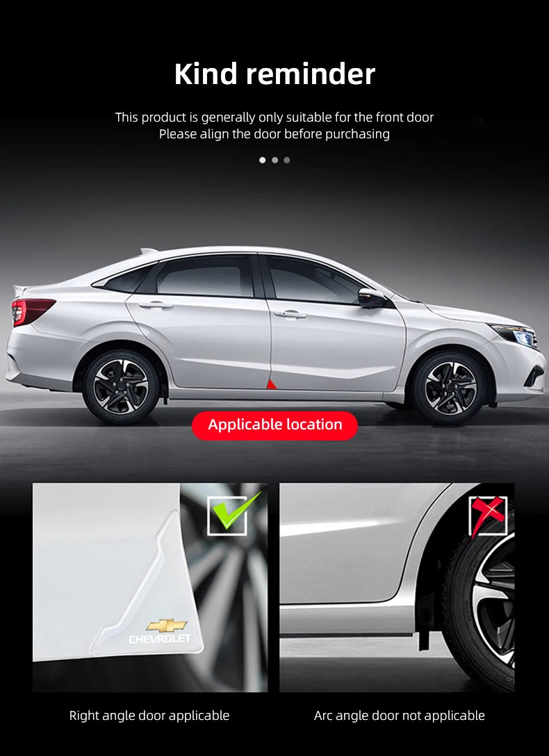 4Pcs Car Door Silicone Buffer Stickers Anticollision Anti Scratch For Chevrolet Spark Captiva Cruze Malibu Equinox Trax Camaro