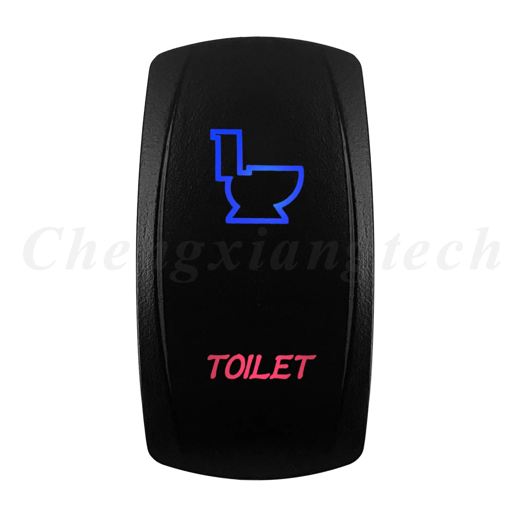 Waterproof 5 Pins SPST On/Off Rocker Switch Blue & Red Led 20A/12V 10A/24V Toggle Switch GPS for Cars,Trucks, RVs, Boats