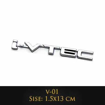 3D Metal Ivtec Letter Emblem Badge Decal Car Styling For Honda Civic Logo Car Rear Tail Trunk Stickers Decals Auto Accessories