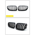 2Pcs Car Style Black Front Kidney Double Slat Grill Grille for-BMW E92 E93 3-Series 328I 335I Coupe LCI 2010-2013