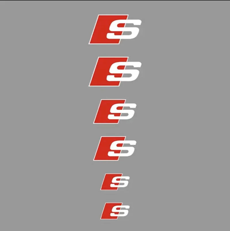 6pcs Car Caliper Sticker for Audi Sport Sline S3 A3 B5 B6 B7 B8 B9 8P 8V 8L A5 A4 C6 C5 A1 A6 A7 A8 Auto Logo Tire Brake Decals