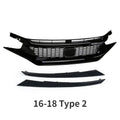 For Honda Civic 10th Gen 2016-2021 Front Grille Racing Grill Net Car Grid Splitter Upper Bumper Hood Mesh Grills