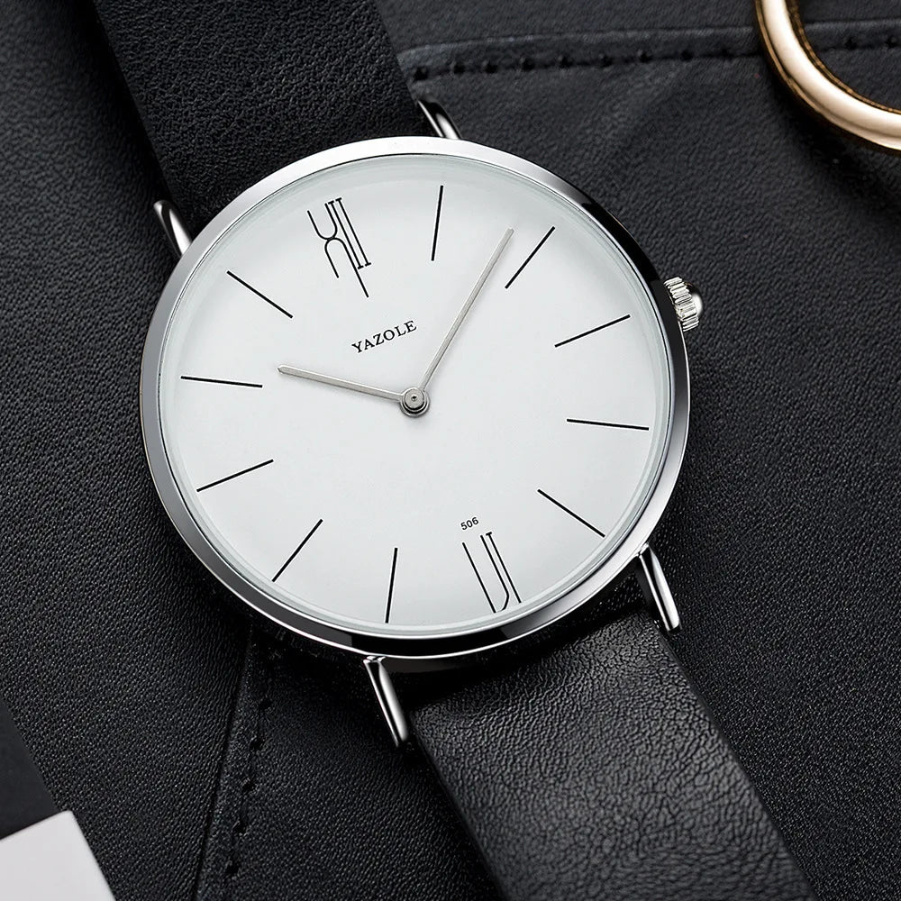 Luxury Top Brand Men's Quartz Wrist Watches Men Business Leather Quartz Clock Women Men's Watches Man's Wristwatch Gifts for Men