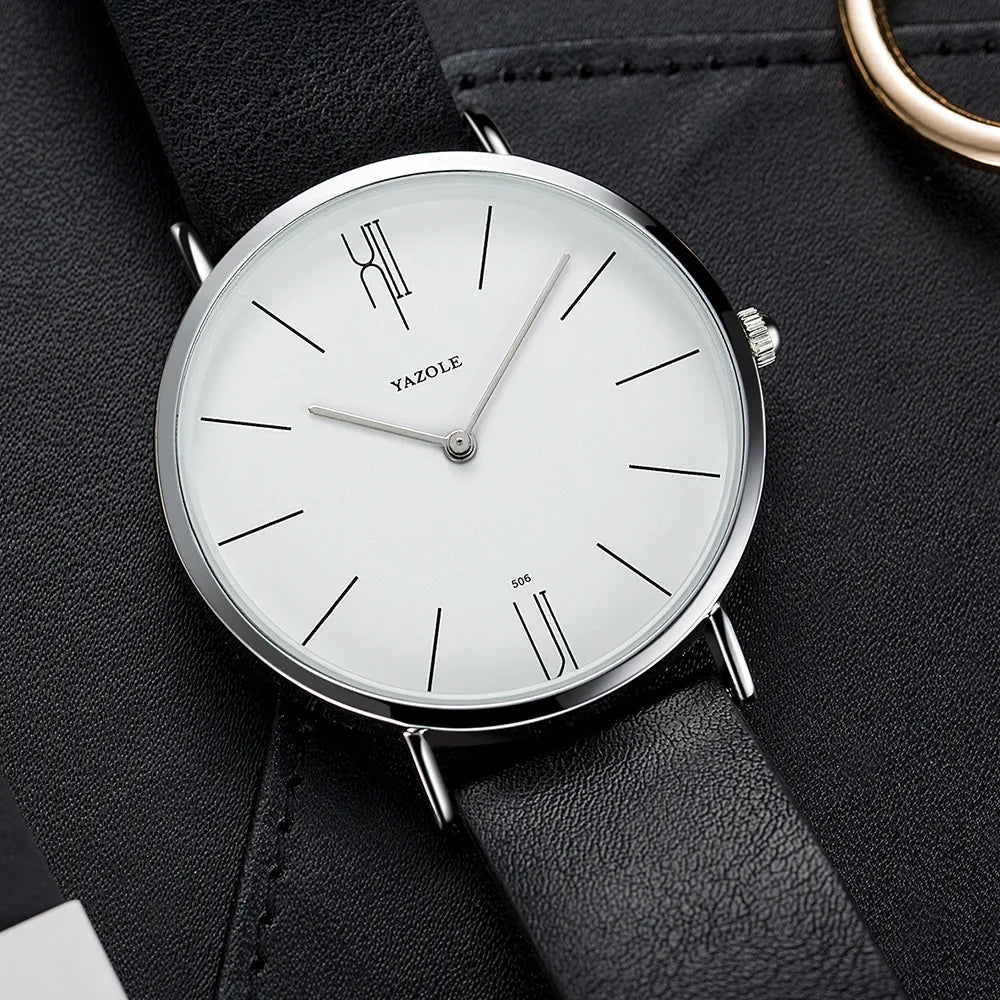 Luxury Top Brand Men's Quartz Wrist Watches Men Business Leather Quartz Clock Women Men's Watches Man's Wristwatch Gifts for Men