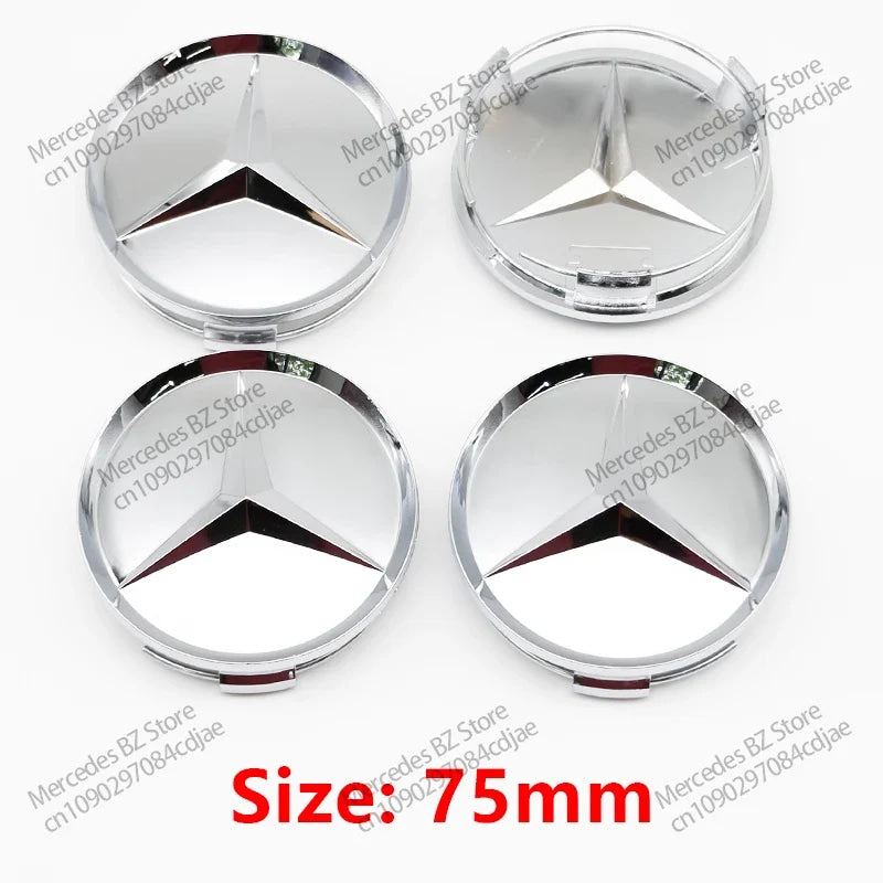 4pcs 56mm 75mm Car Wheel Center Hub Caps Cover Auto Accessories Mercedes Benz Amg C180 C200 C260 W108 W124 W126 W140 W168 W176