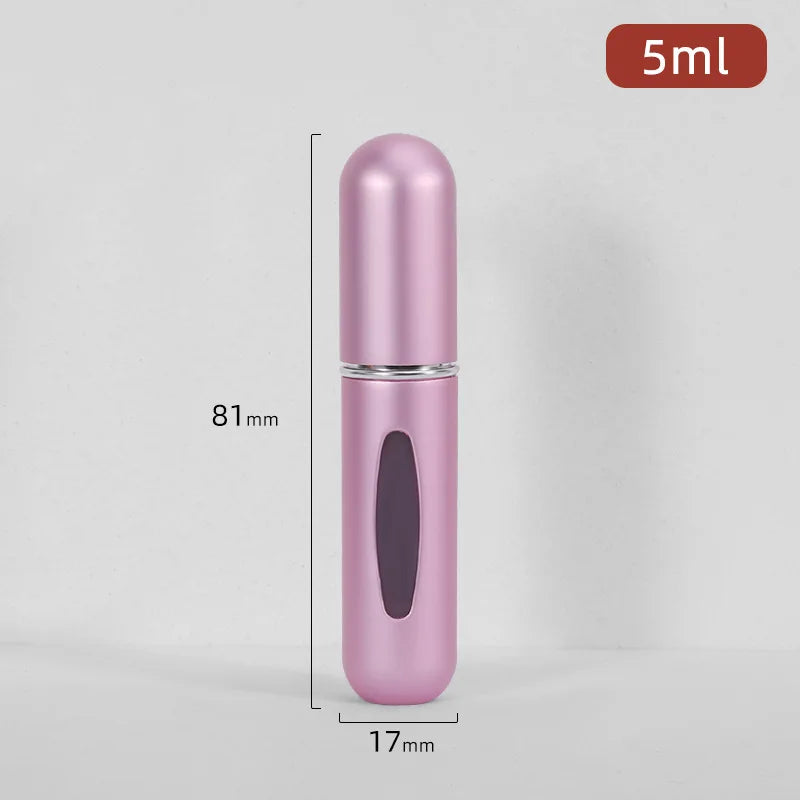 Mini atomizador de botella de Perfume recargable, pulverizador de aluminio, contenedor de líquidos portátil de viaje, herramienta dispensadora de cosméticos, 1 ud.