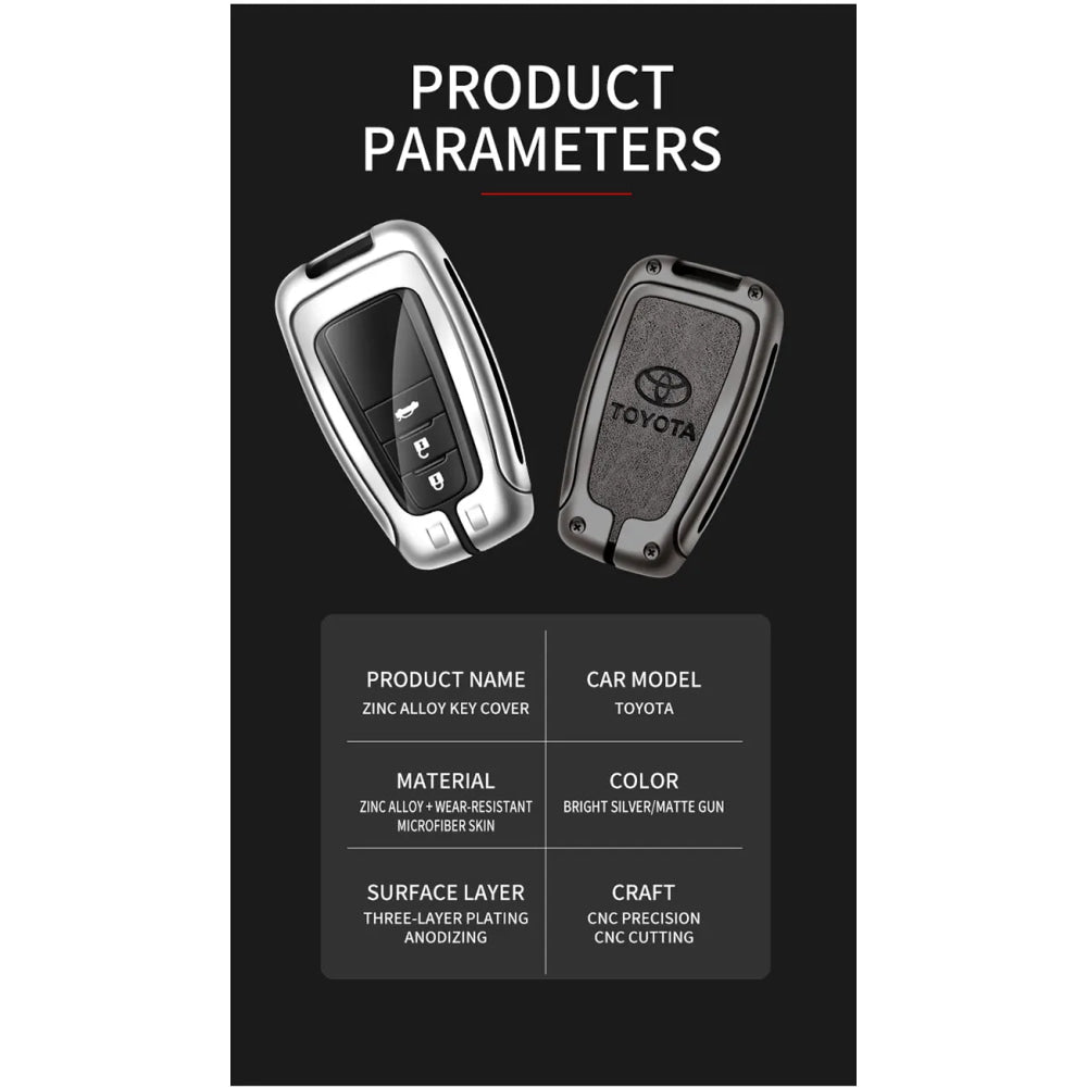Car Key Case Bag Cover Shell For Toyota CHR Prado 2017 2018 Prius Camry Corolla RAV4 2017 2018 2019 2020 Protector Accessories