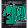 Summer 2026 New Men's pullover sportswear Set, fashionable basketball men's casual short-sleeved T-shirt + shorts two-piece set