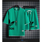 Summer 2026 New Men's pullover sportswear Set, fashionable basketball men's casual short-sleeved T-shirt + shorts two-piece set