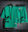 Summer 2026 New Men's pullover sportswear Set, fashionable basketball men's casual short-sleeved T-shirt + shorts two-piece set