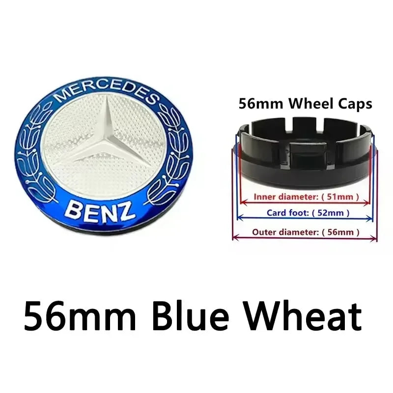 4pcs 56mm 60mm 75mm  68mm3Pin Car Wheel Center Cap Rim Hub Caps Emblem W202 W220 W213 W210 W164 E200 E260 E300 For Mercedes Benz