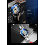 TPW Hot Trendy Fashion Wholesale Men Golden Black Blue Skeleton NOT Automatic Watch Quartz Wrist Watches Luxury 2024