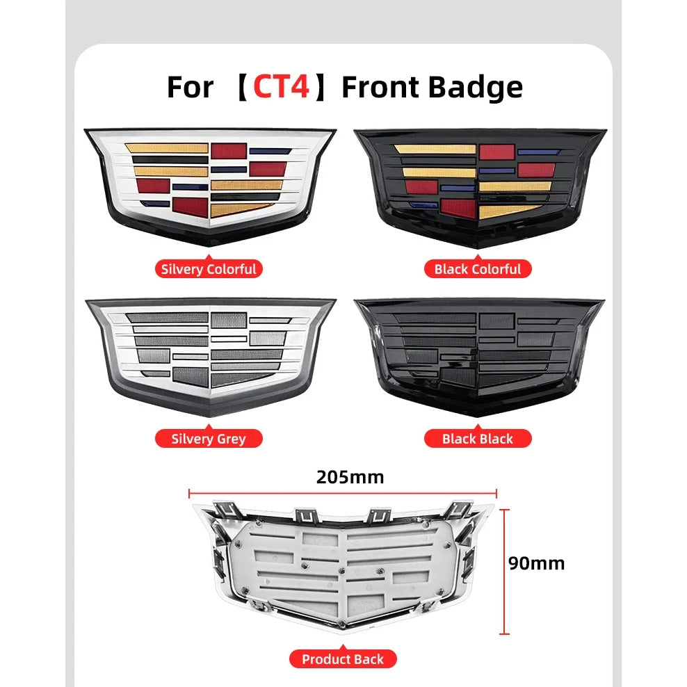 1pcs 3D ABS Car Front Grille Center Emblem Badge Rear Trunk Sticker Accessories For Cadillac CT4 CT5 CT6 XT4 XT5 XT6 XTS ATS