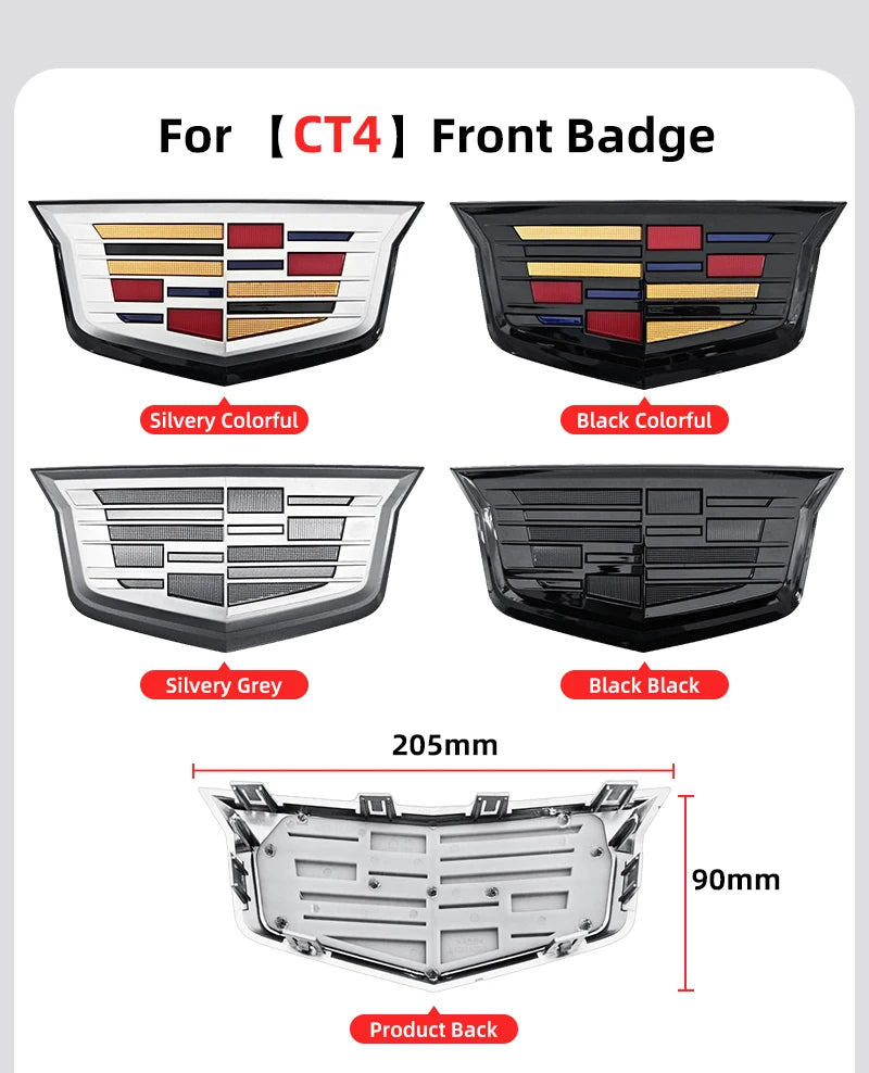 1pcs 3D ABS Car Front Grille Center Emblem Badge Rear Trunk Sticker Accessories For Cadillac CT4 CT5 CT6 XT4 XT5 XT6 XTS ATS
