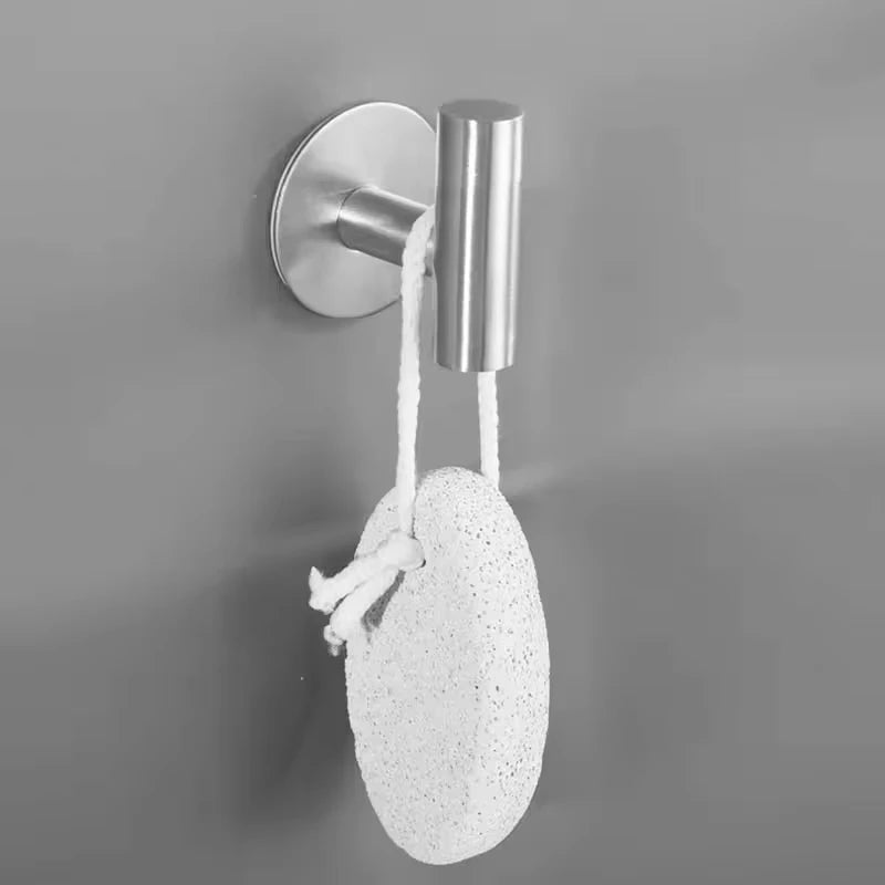 1 Uds., gancho autoadhesivo sin perforaciones, gancho de baño de acero inoxidable, accesorios de baño, organizador de cocina