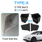 For Tesla Model Y Juniper Trunk Organizer Side Storage Box Boot Organizer Flocked TPE Mat Anti-dirty 2025 Car Travel Accessories