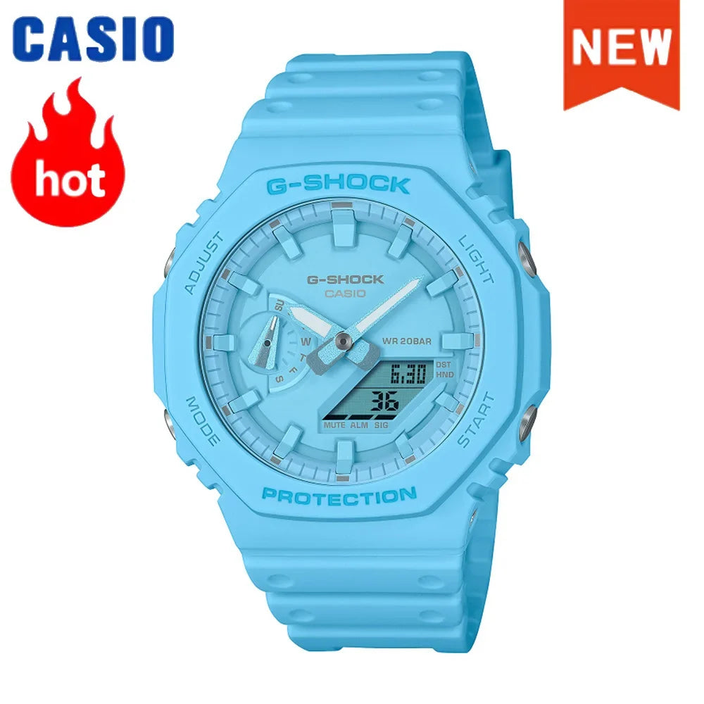 2026 Casio GA-2100 series men's watch Flame Inside trendy sportsmultifunctional fashion anti-shock color disc watch G-SHOCK