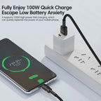 Toocki 6A Cable USB a tipo C para Huawei Xiaomi PD 100W cargador de carga rápida Cable de datos USB C carga rápida para Samsung Oneplus