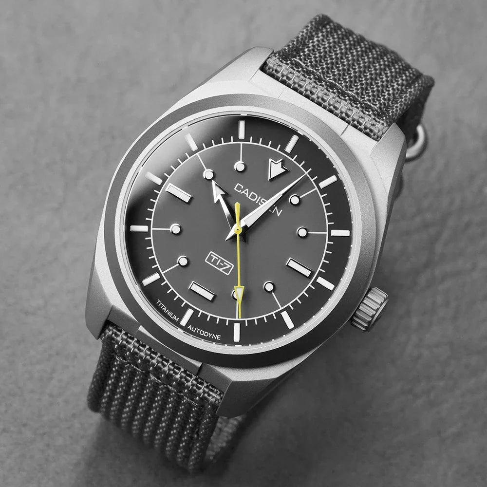 CADISEN TI-7 Autodyne 2026 NEW Titanium Automatic Mechanical Watch Man Canvas Wristwatch MIYOTA 8215 Luminous Waterproof Watches